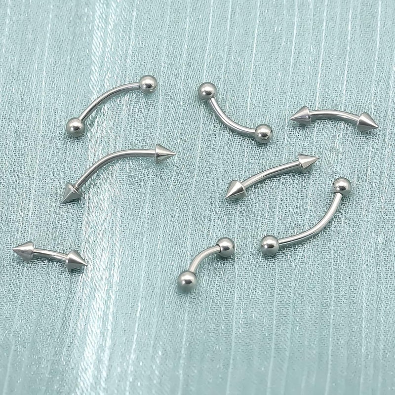 BLISI G23 Solid Titanium Eyebrow Piercing Jewelry, Gokd Black Rose Gold Silver Pink Rainbow Eyebrow Rings 16G Curved Barbell,Tiny Vertical Labret Lip Jewelry Rook Piercing Jewelry for Women and Men - Image 5